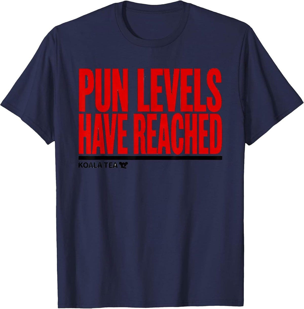 Pun Levels Have Reached Koala Tea Funny Koala Lover Cute T-Shirt - Navy Blue