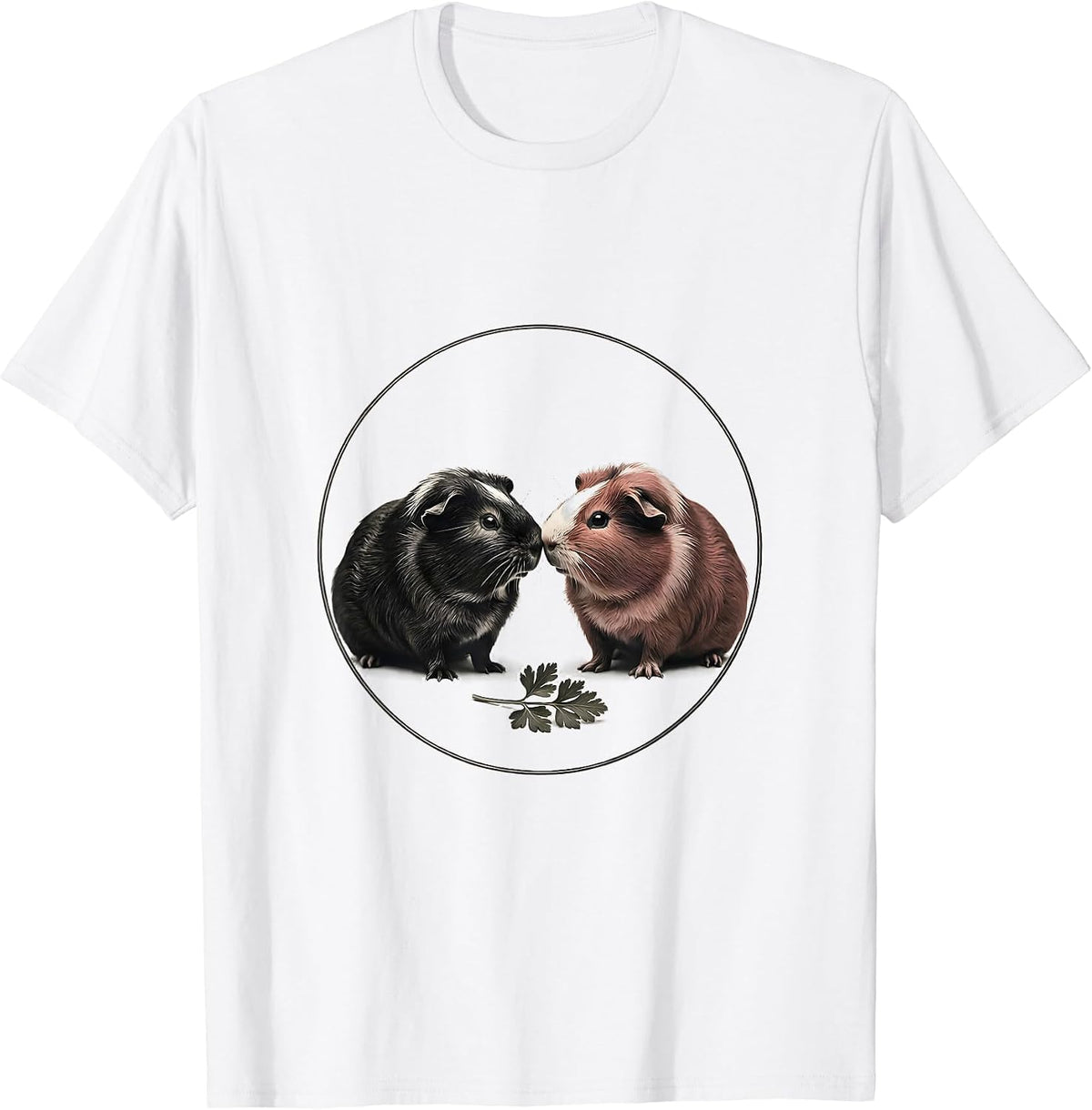 Men's Guinea Pigs Nose-to-Nose Minimalist Pet Lover Humor T-Shirt - White