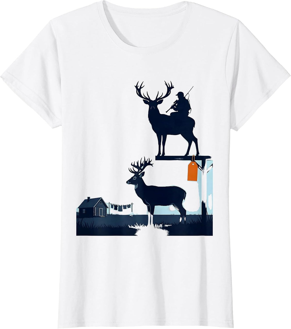 Deer Hunting Dad Humor Funny Hunter Gift T-Shirt - White