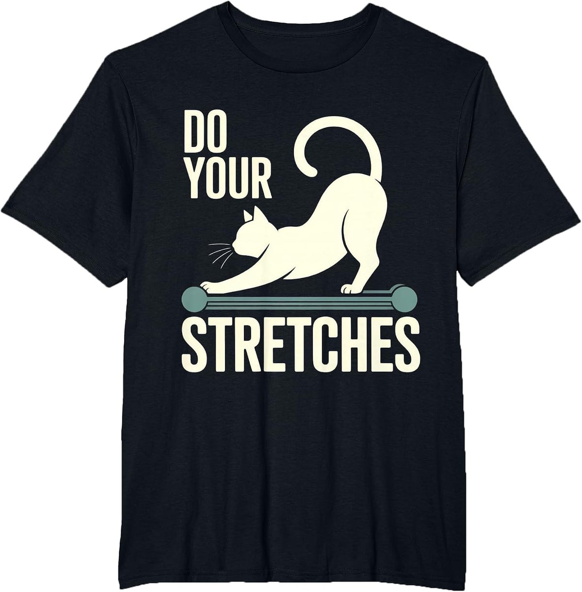 Physical Therapy Cat Stretching PT Therapist T-Shirt - Black