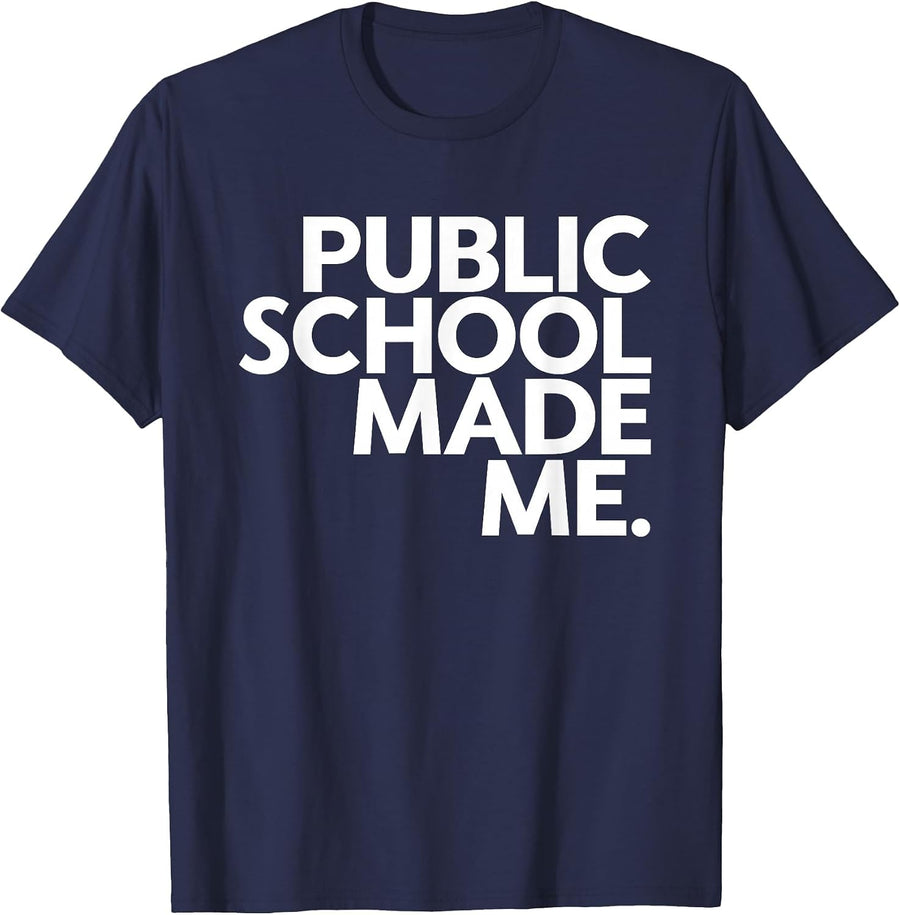 Public School Made Me School Life Teacher's Day Children T-Shirt - Navy Blue