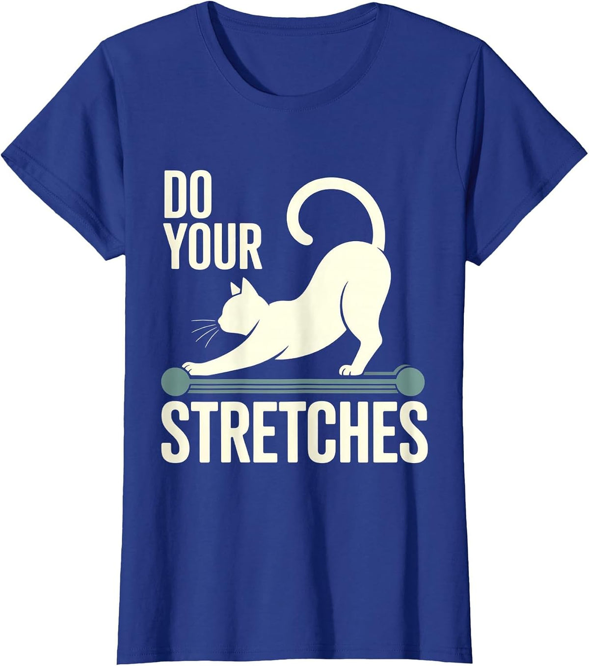 Physical Therapy Cat Stretching PT Therapist T-Shirt - Royal Blue