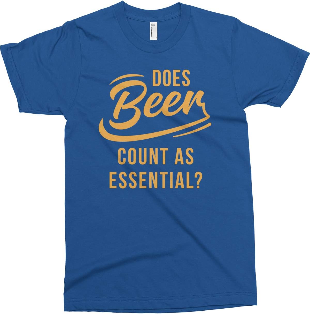 Threadrock Men's Does Beer Count As Essential T-Shirt - Royal Blue