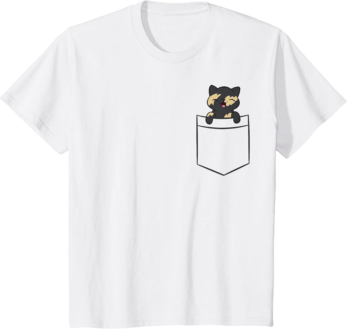 Tortie Cat in A Pocket Cute Tortoiseshell Cat T-Shirt - White