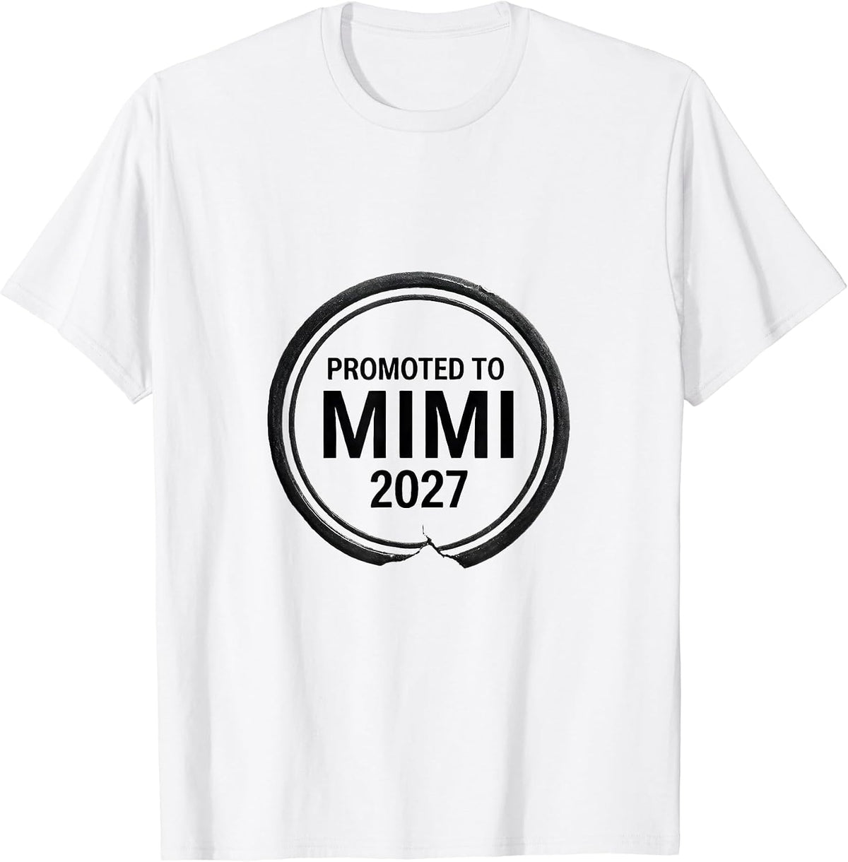 Men's Promoted To Mimi 2027 Minimalist Elegant Font Family T-Shirt - White