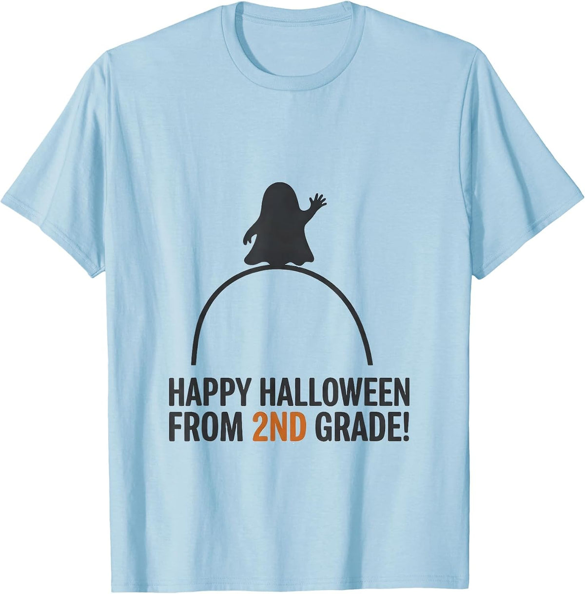 Men's Happy Halloween From 2nd Grade Spooky Second Grade Halloween T-Shirt - Baby Blue