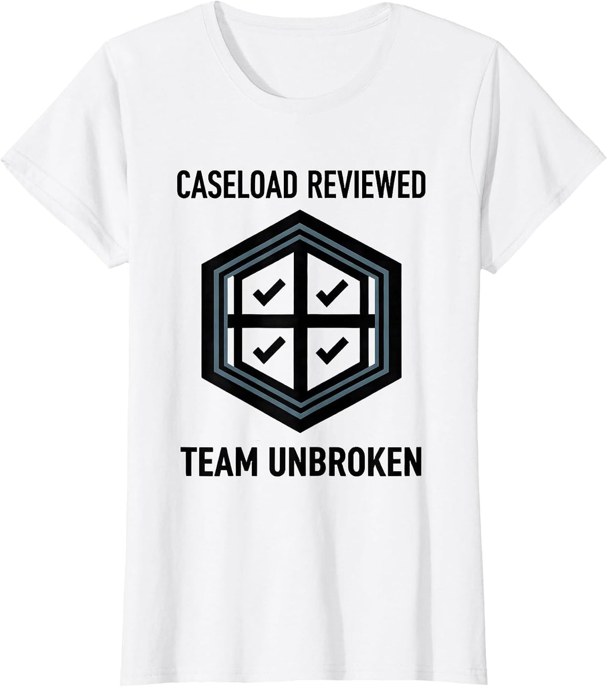 Women's Caseload Reviewed Team Unbroken Geometric Special Education T-Shirt - White
