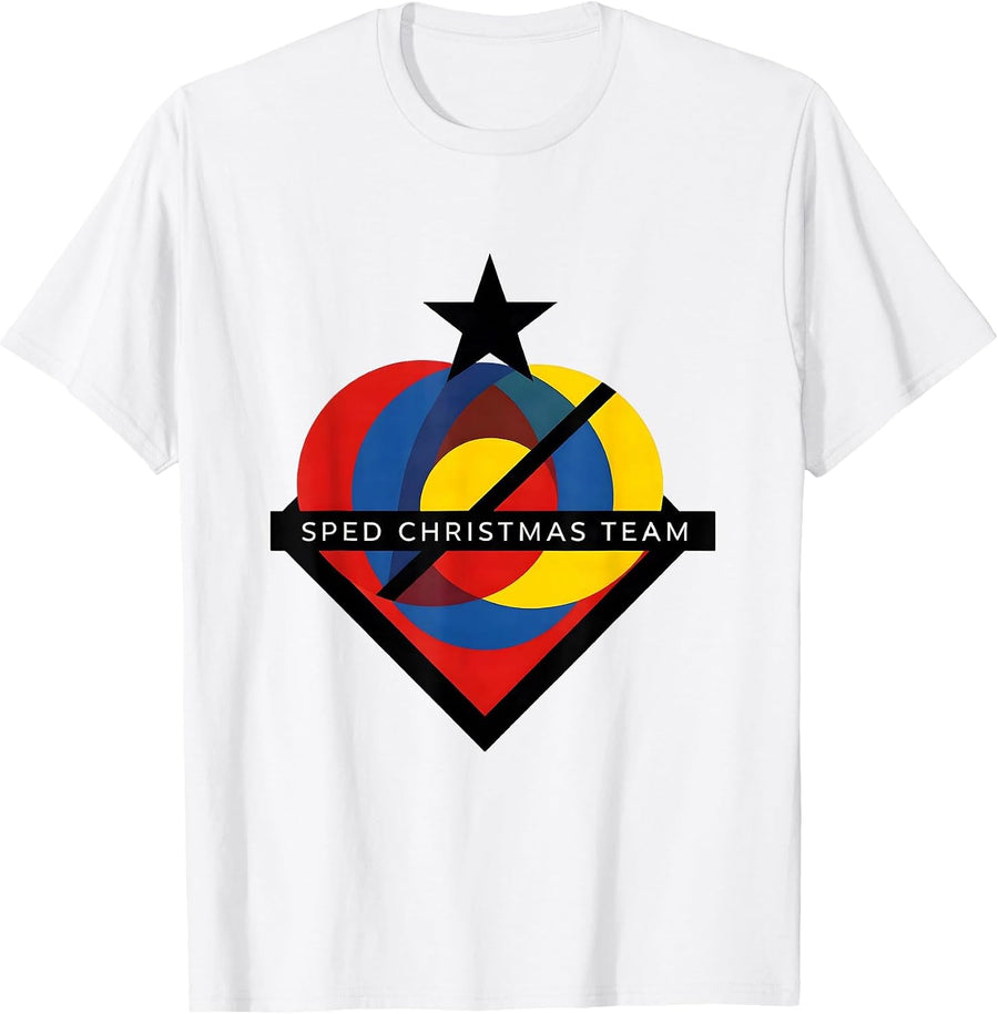 Men's SPED Christmas Team Bauhaus Modernist Special Education T-Shirt - White