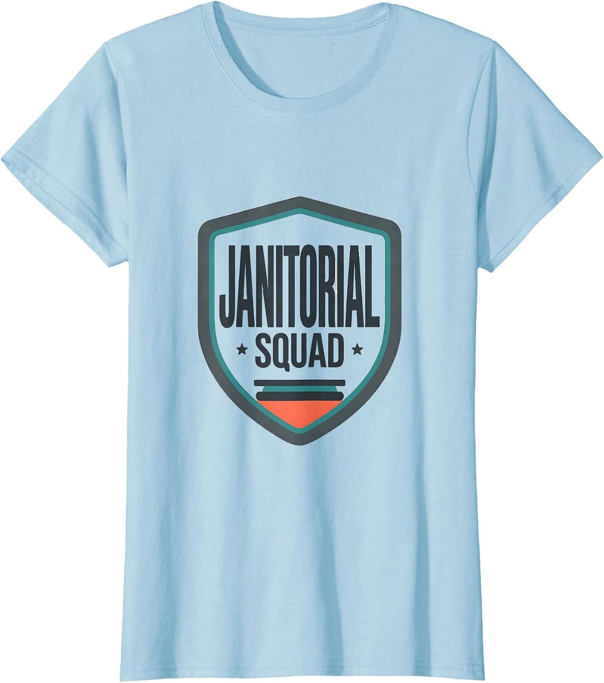 Women's Janitorial Squad Flat Vector Shield Janitor Appreciation T-Shirt - Baby Blue