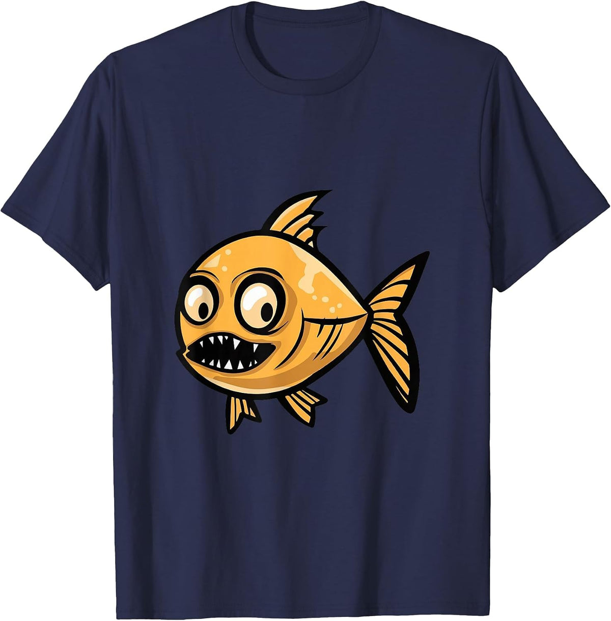 Funny Halloween Goldfish Zombie T-Shirt - Navy Blue