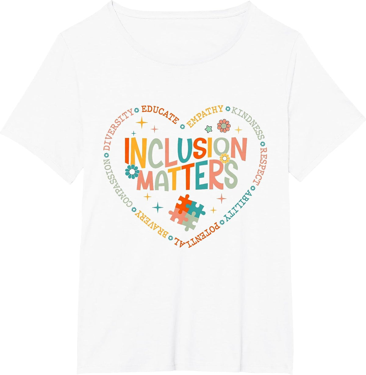 Inclusion Matters Autism Awareness T-Shirt - White