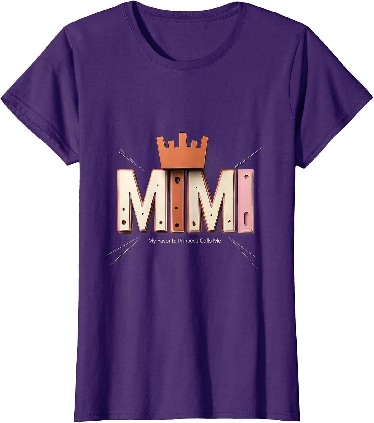 Women's My Favorite Princess Calls Me Mimi Funny Cute Grandma Gift T-Shirt - Purple