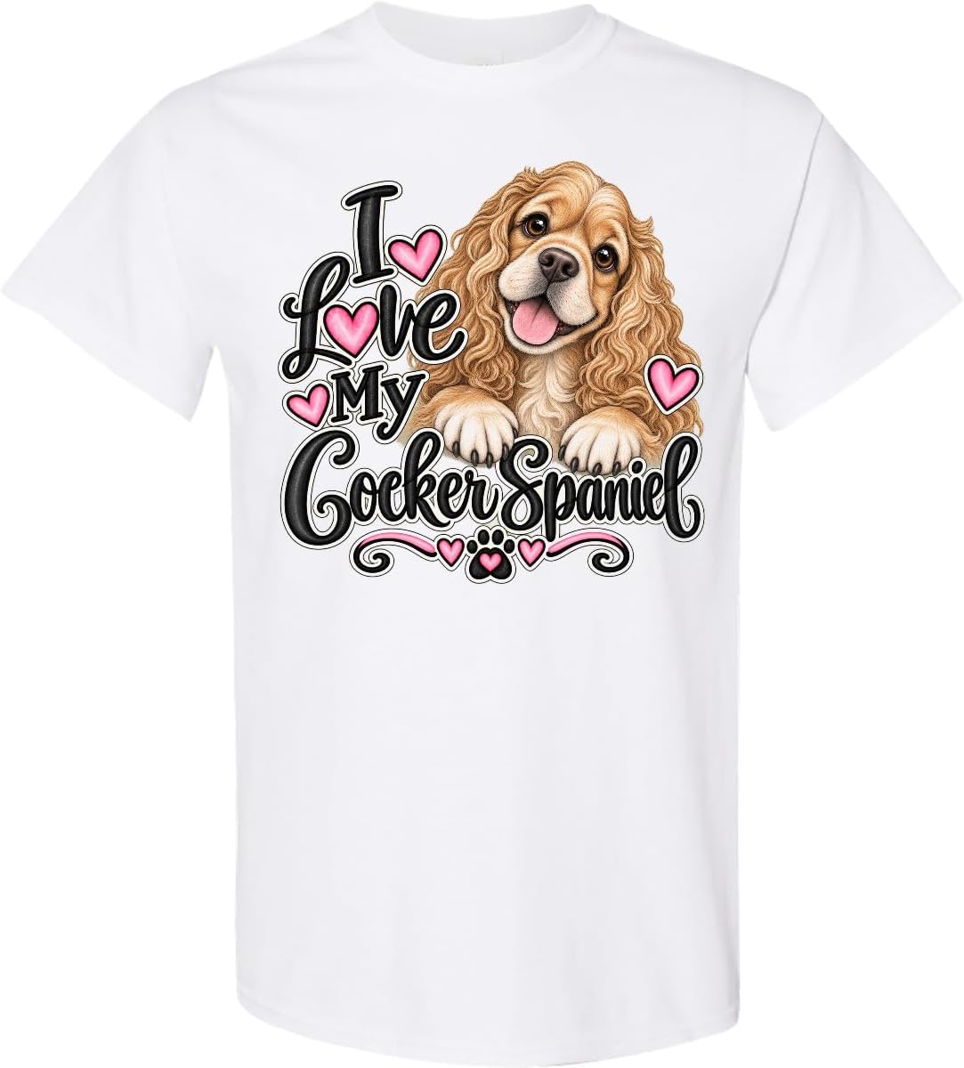 inktastic I Love My Cocker Spaniel Adult T-Shirt - 0020 White