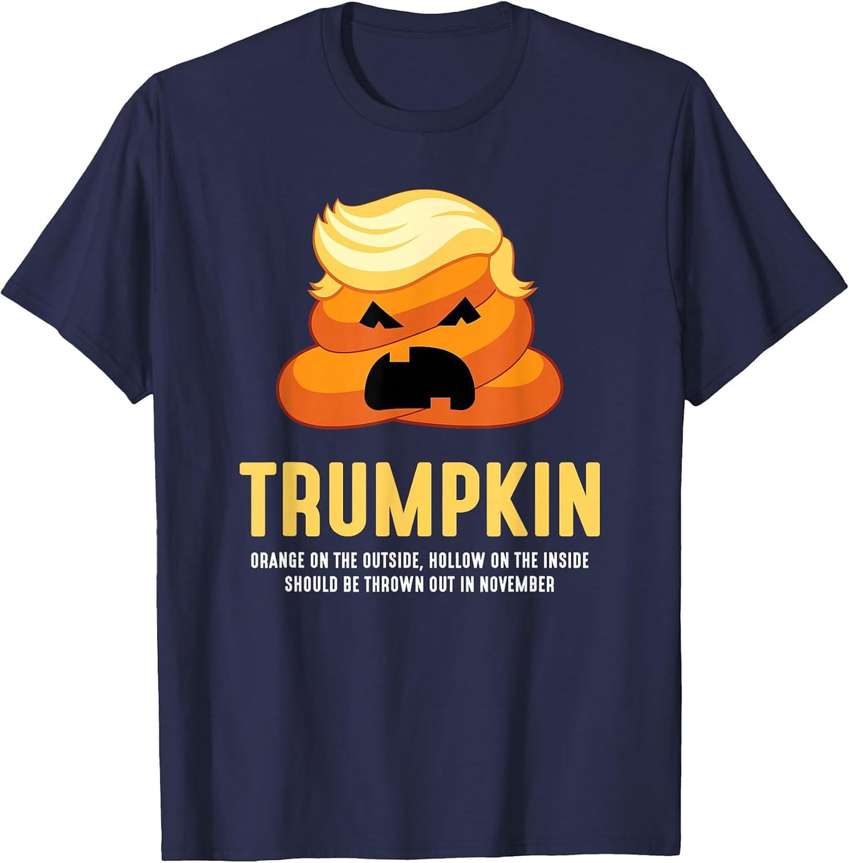 Trumpkin Poop Funny Halloween T-Shirt - Navy Blue