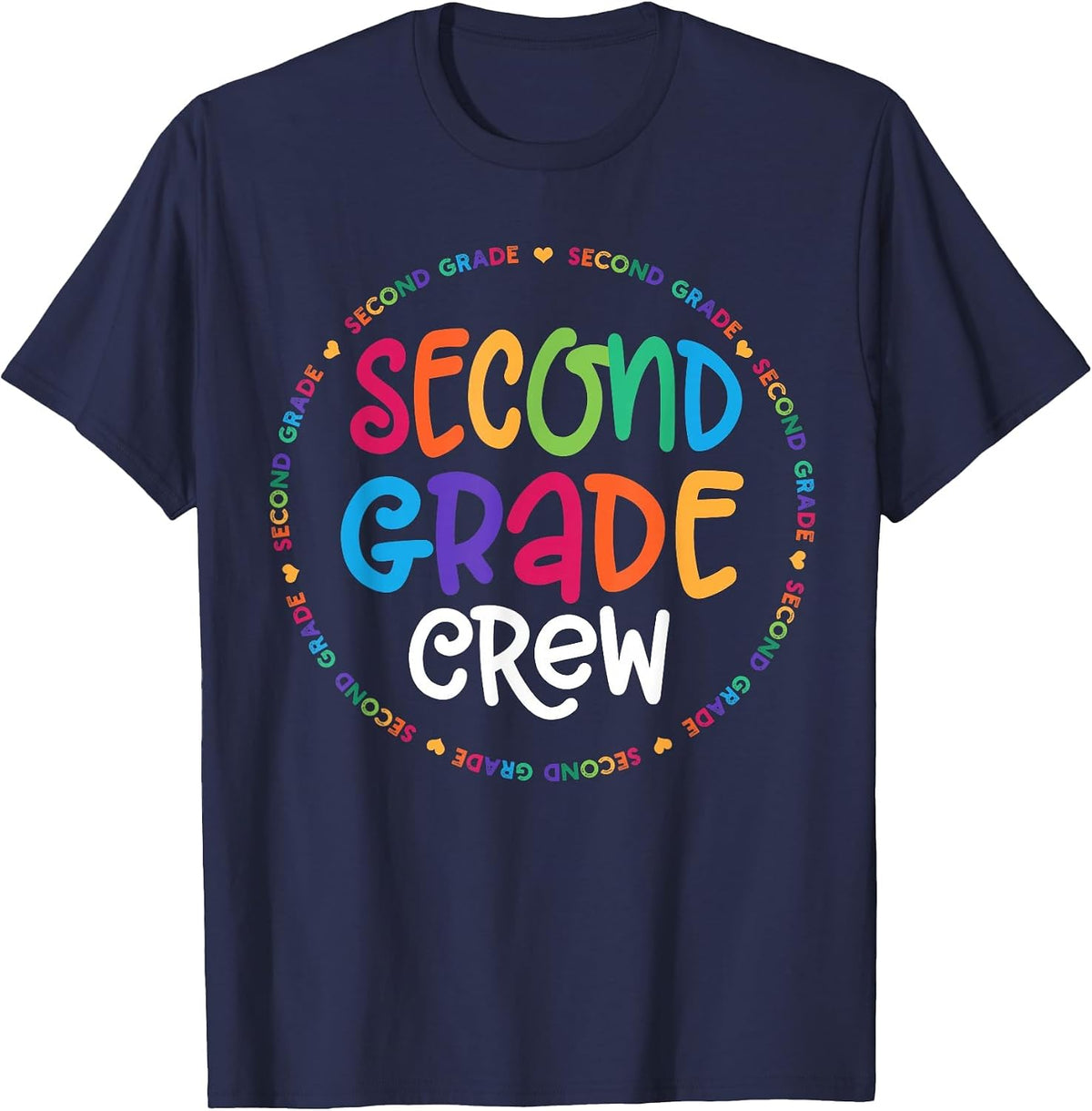 Second Grade Crew Back to School Matching Tee for 2nd Grade T-Shirt - Navy Blue