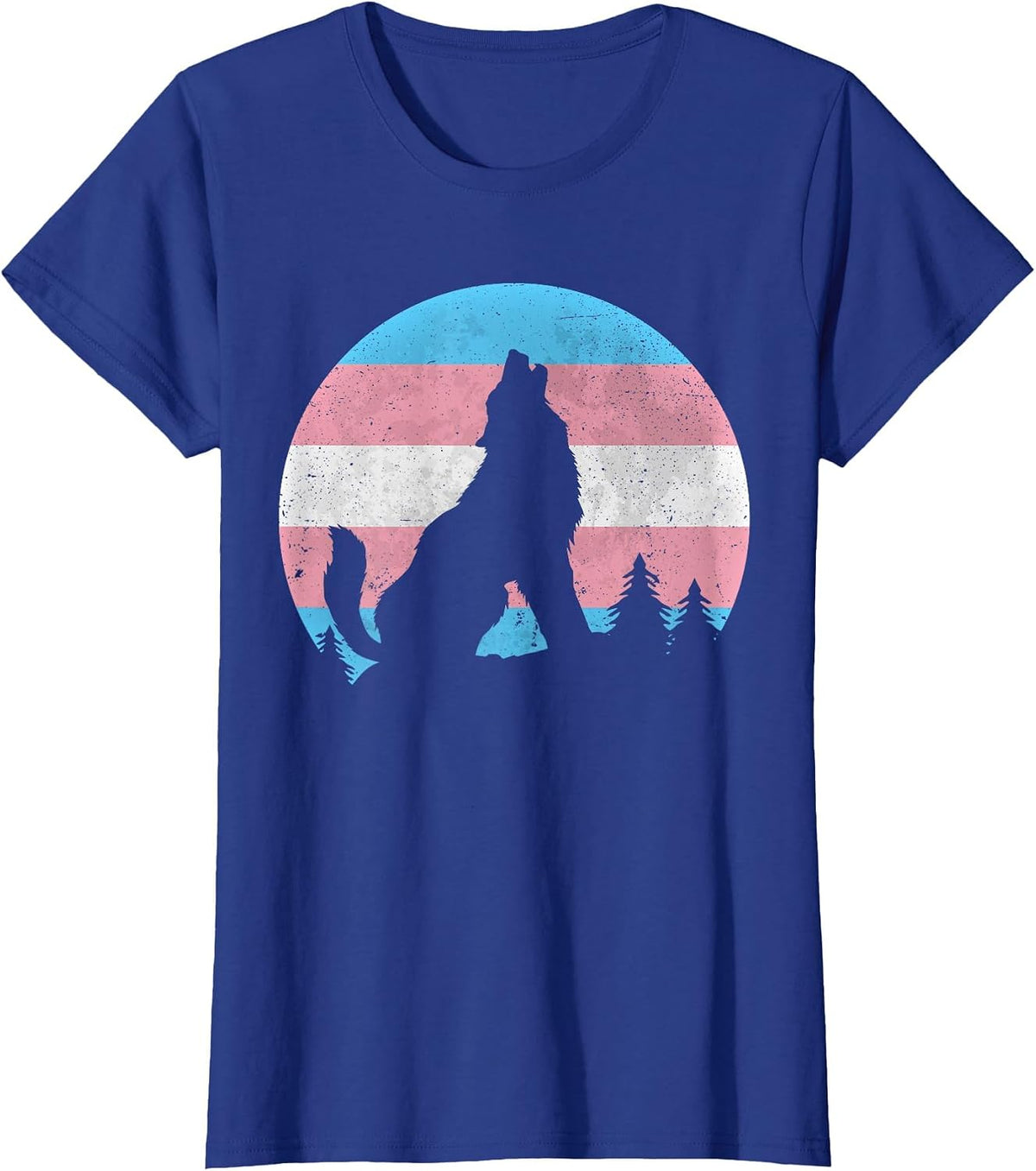 Transgender Pride Month Wolf Transsexual Equality Wolf T-Shirt - Royal Blue