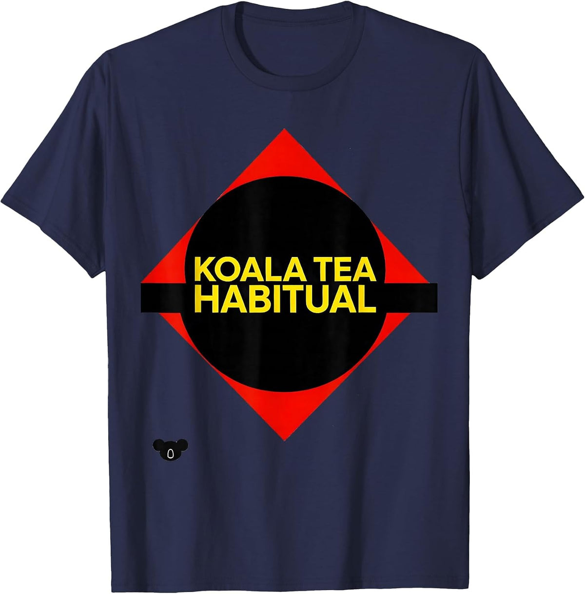Self-Stamped Koala Tea Habitual Funny Animal Lover Humor T-Shirt - Navy Blue