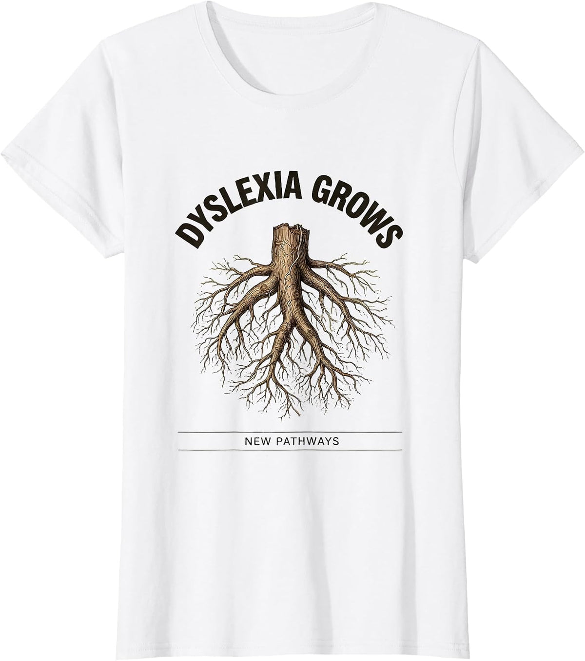 Dyslexia Grows New Pathways Botanical Teacher Awareness T-Shirt - White