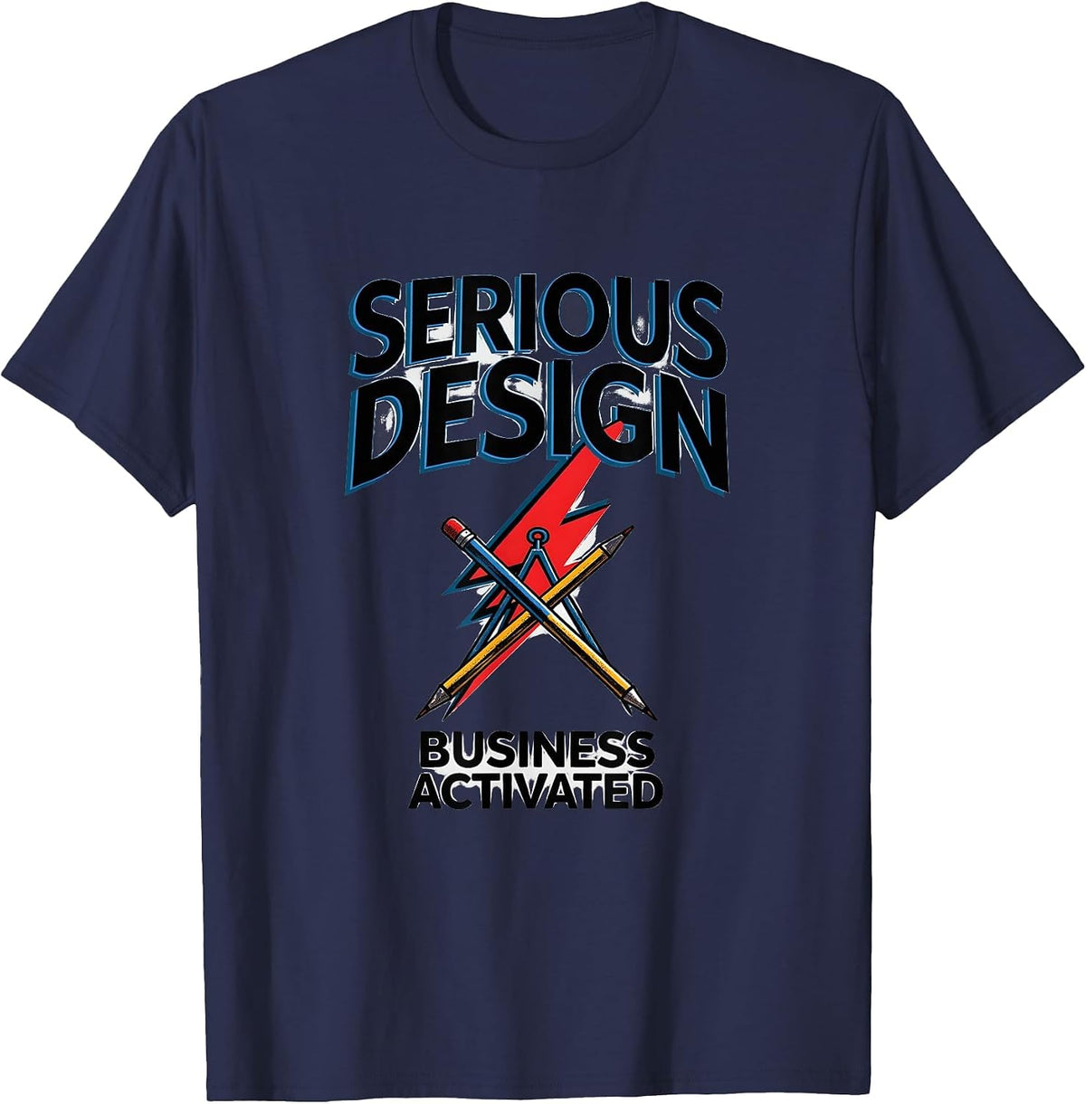 Serious Design Business Activated Graphic T-Shirt - Navy Blue