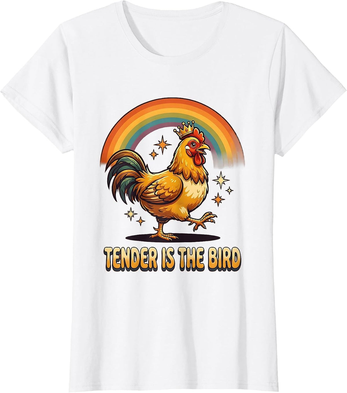 Tender Is The Bird Retro Chicken Design T-Shirt - White