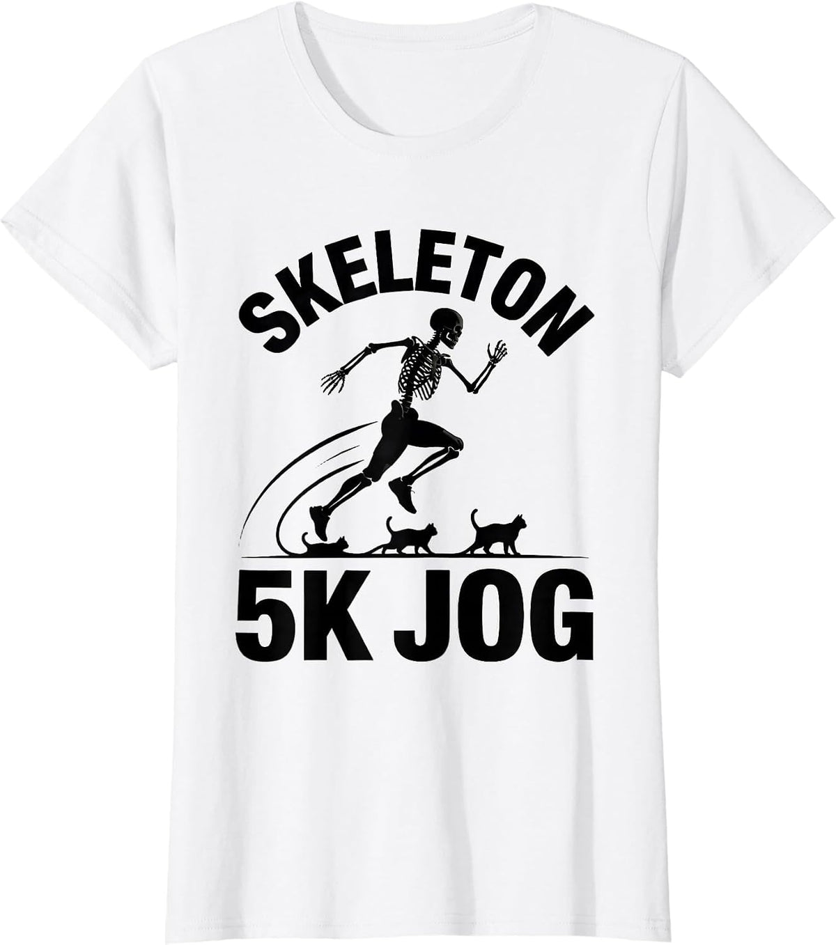 Women's Skeleton 5K Jog Funny Halloween Runner Costume Race Matching T-Shirt - White