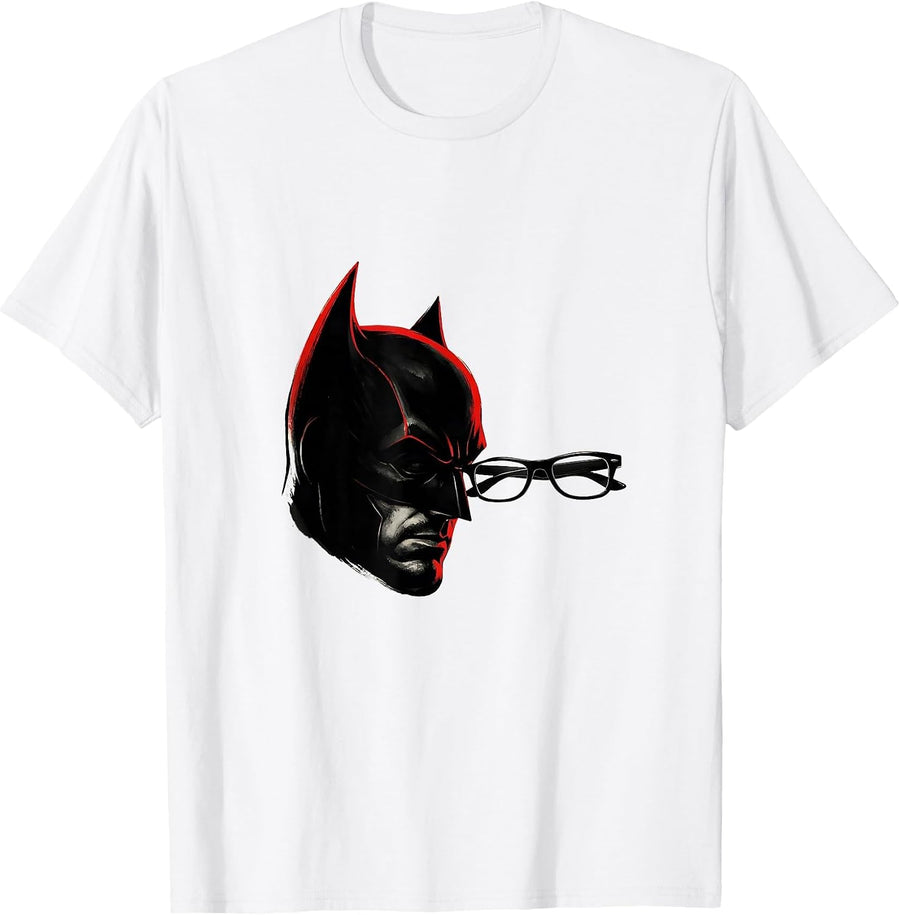 Men's Domino Mask Superhero Teacher Appreciation Humor T-Shirt - White