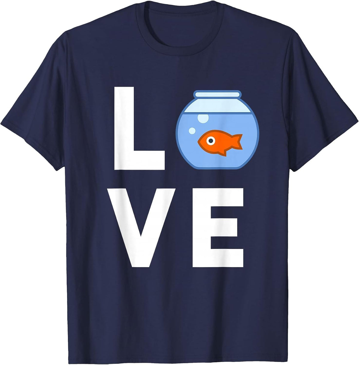 I Love My Goldfish Cute Fishbowl Pet Fish Lover Kids T-Shirt - Navy Blue