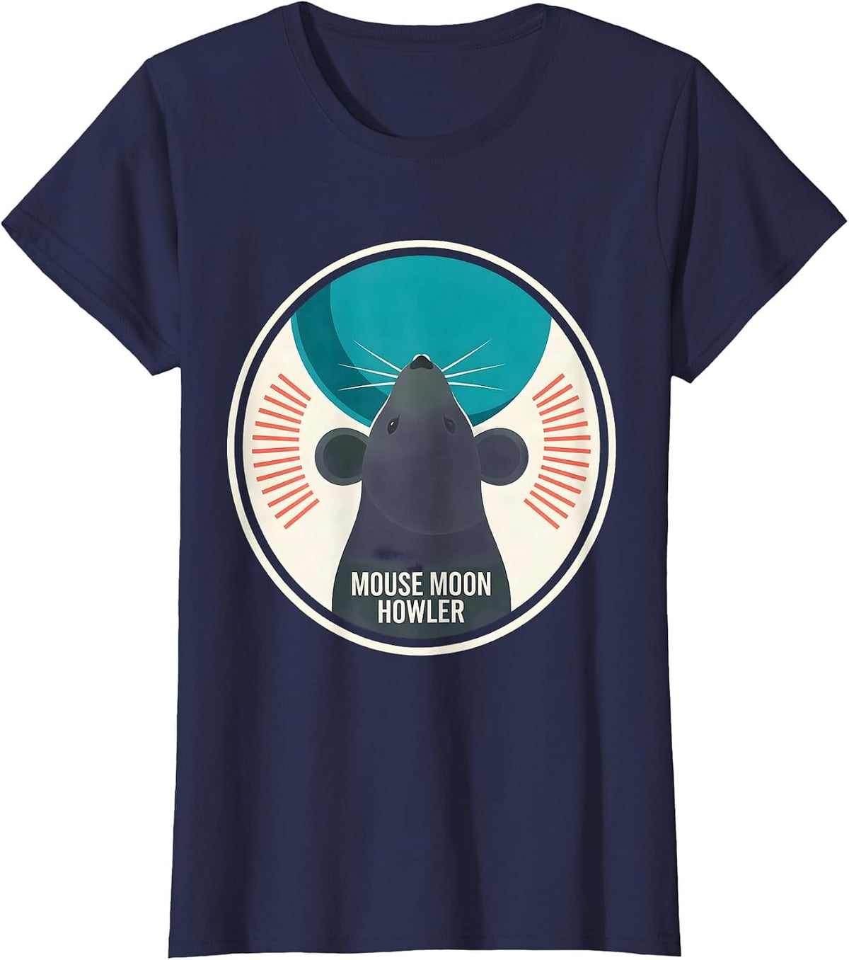 Women's Mouse Moon Howler Funny Ferret Rat Pet Lover Gift T-Shirt - Navy Blue