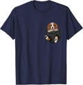 Cavalier King Charles Spaniel Dog in Pocket T-Shirt - Navy Blue