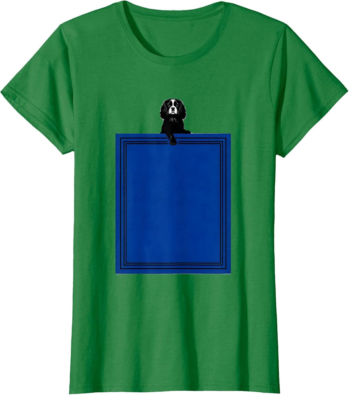 Women's Cavalier King Charles Spaniel Blenheim Silhouette Pet Pride T-Shirt - Kelly Green