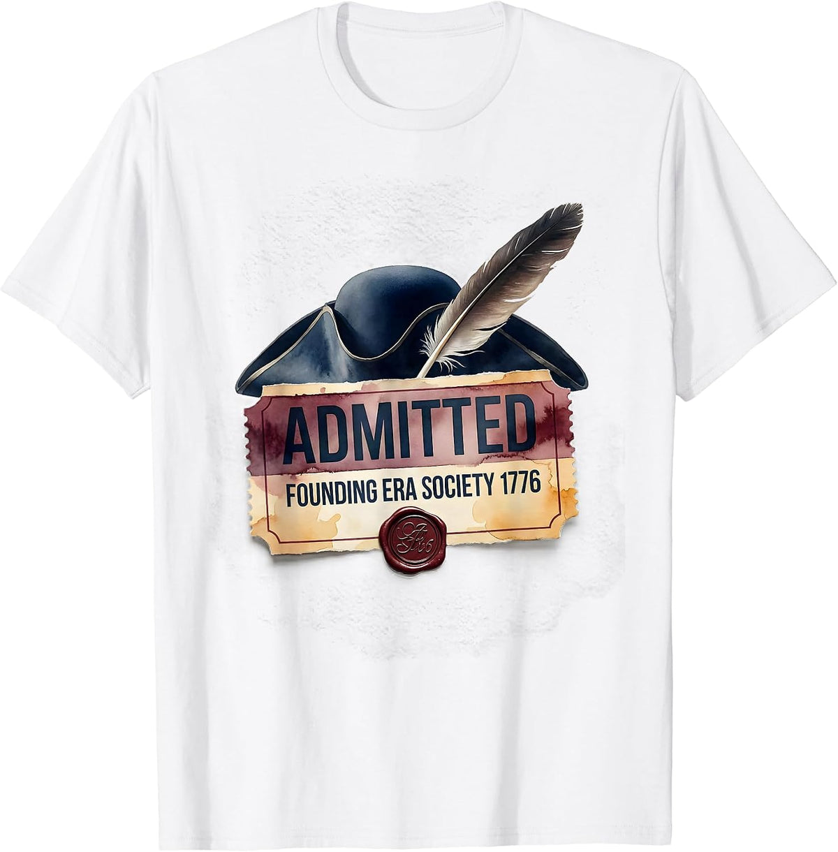 Men's Admitted Founding Era Society 1776 Funny History Teacher T-Shirt - White