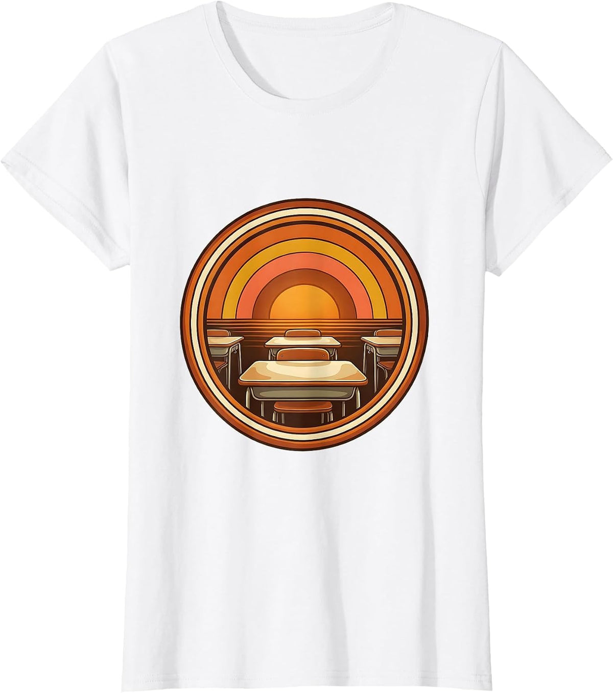 Empty Classroom Afternoon Light Teacher Design T-Shirt - White