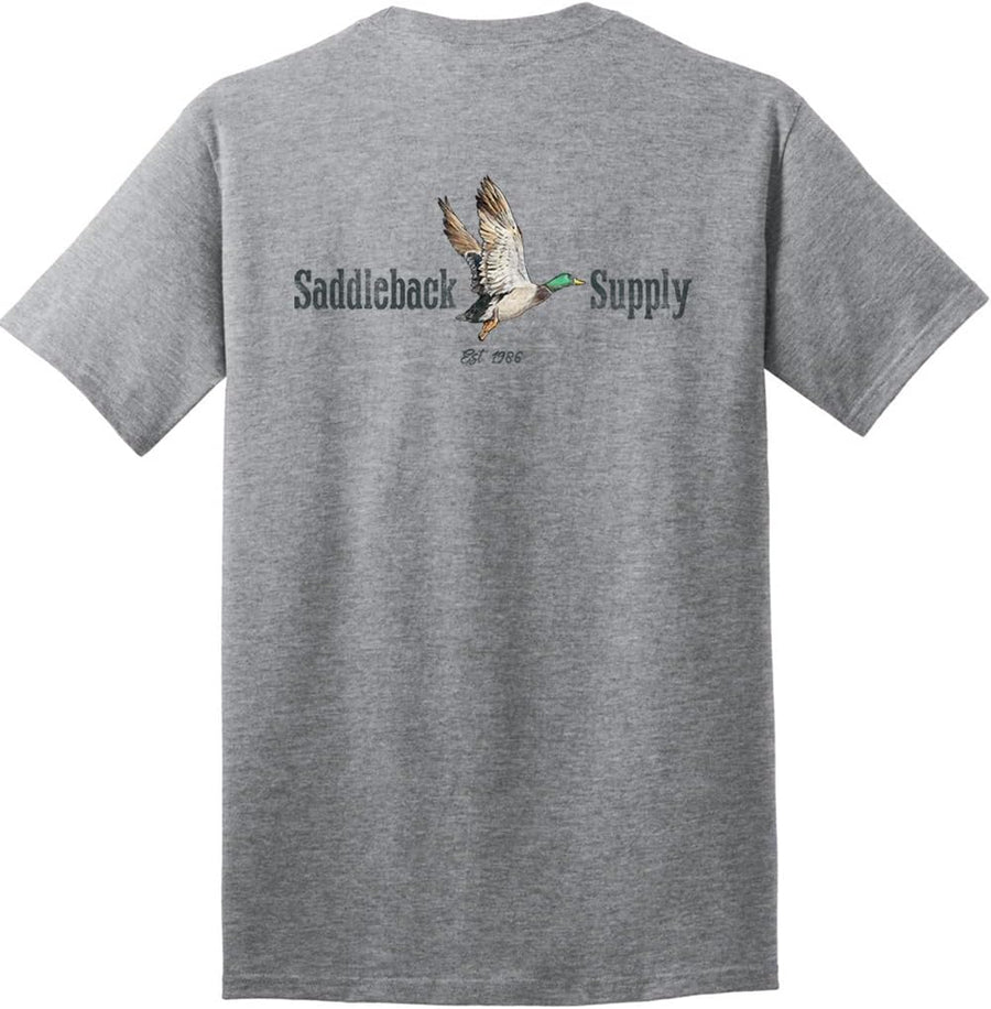 Saddleback Supply Men's Shoot 'Em Logo Heavy Cotton Hunting Tees - Athletic Heather \/ Shoot 'Em Logo