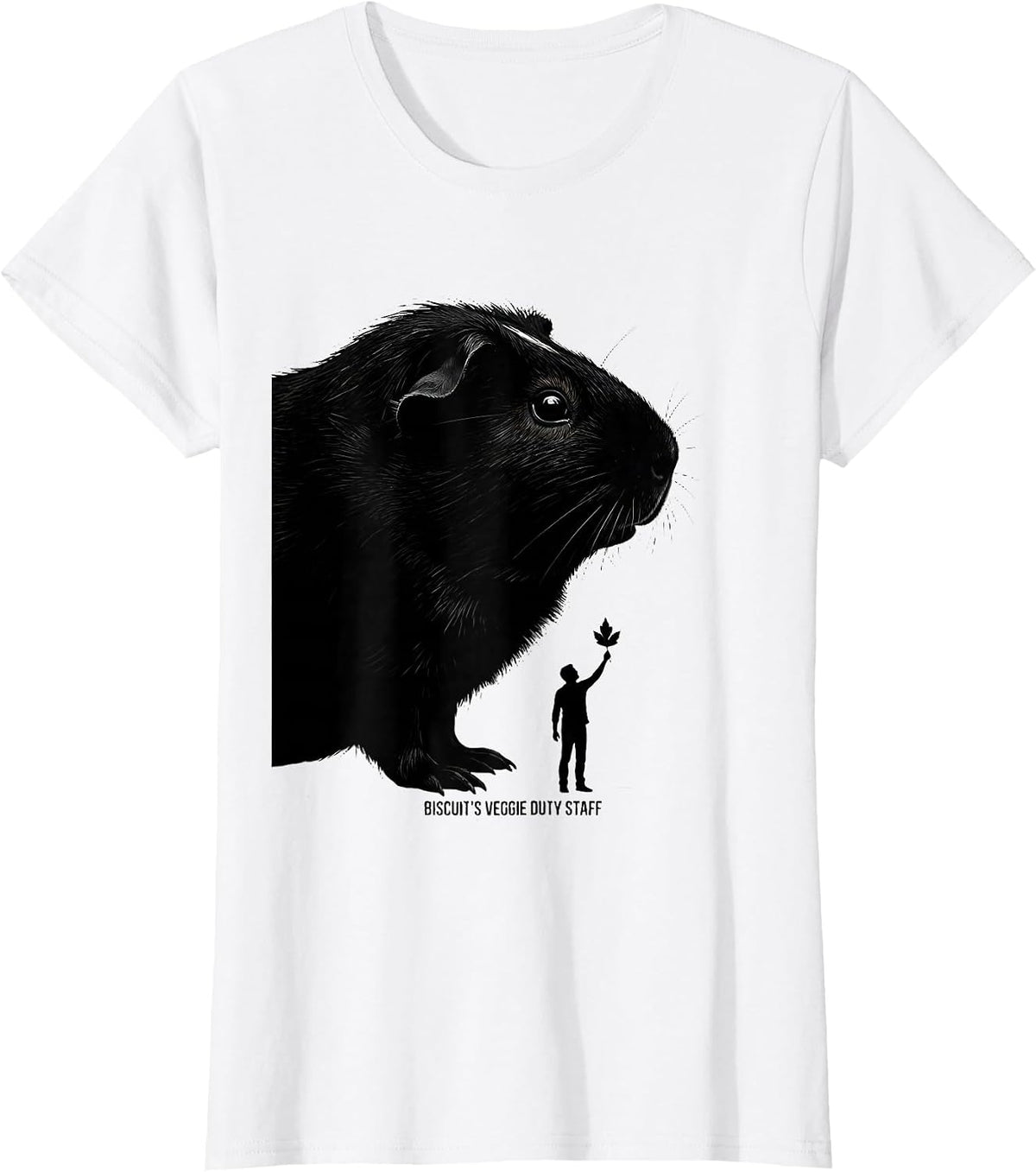 Women's Biscuit's Veggie Duty Staff Funny Guinea Pig Pet Lover Gift T-Shirt - White