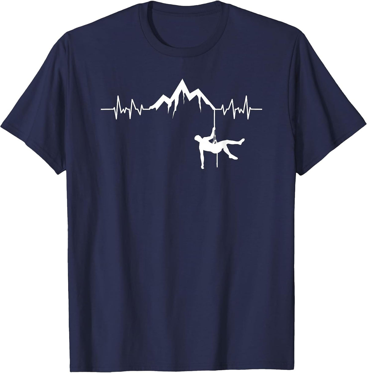 Spelunking Heartbeat Cave Exploring Diving Expert Spelunker T-Shirt - Navy Blue