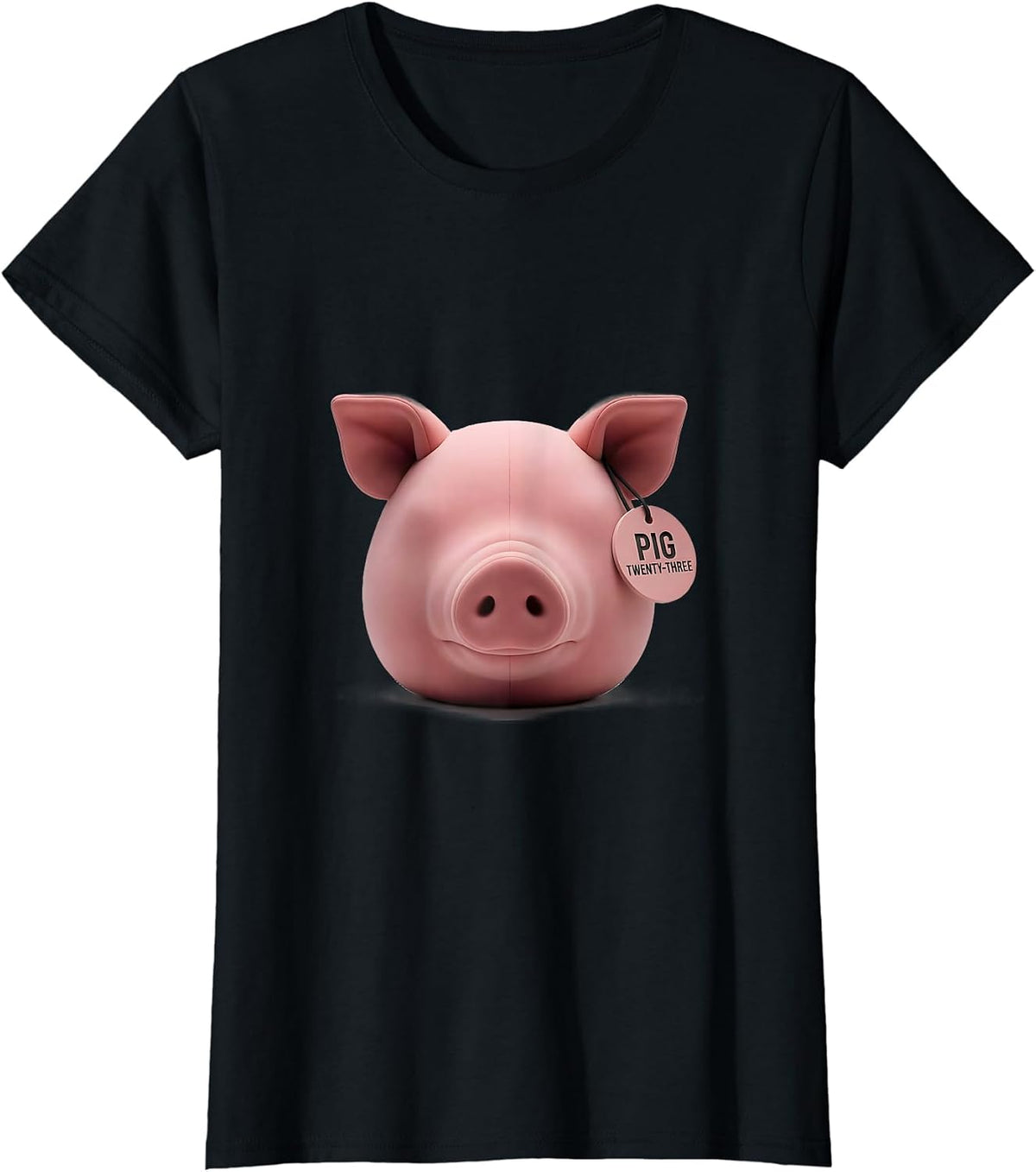 Women's Pig Twenty-Three Minimalist Funny Pig Lover Gift T-Shirt - Black