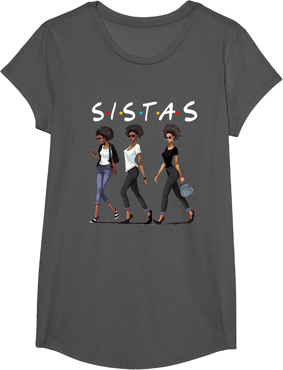 African American Shirts for Women Pride Black Girl Magic T-Shirt - Girls Asphalt Grey