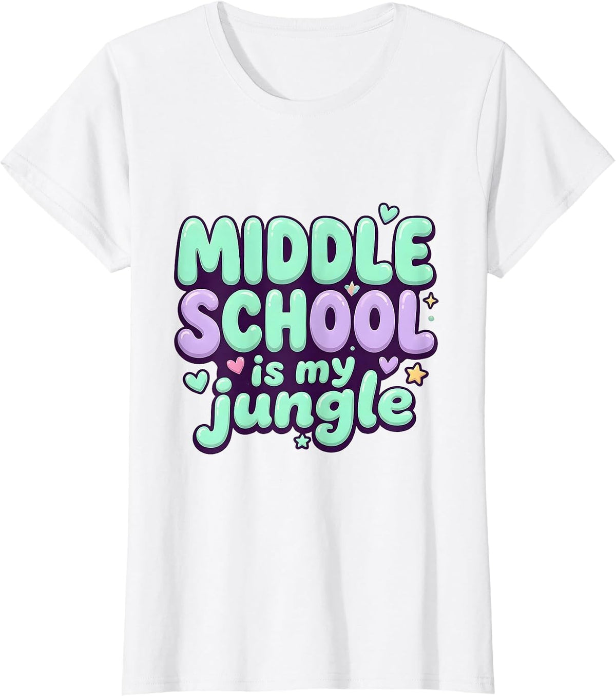 Middle School Is My Jungle 6th Grade Teacher T-Shirt - White