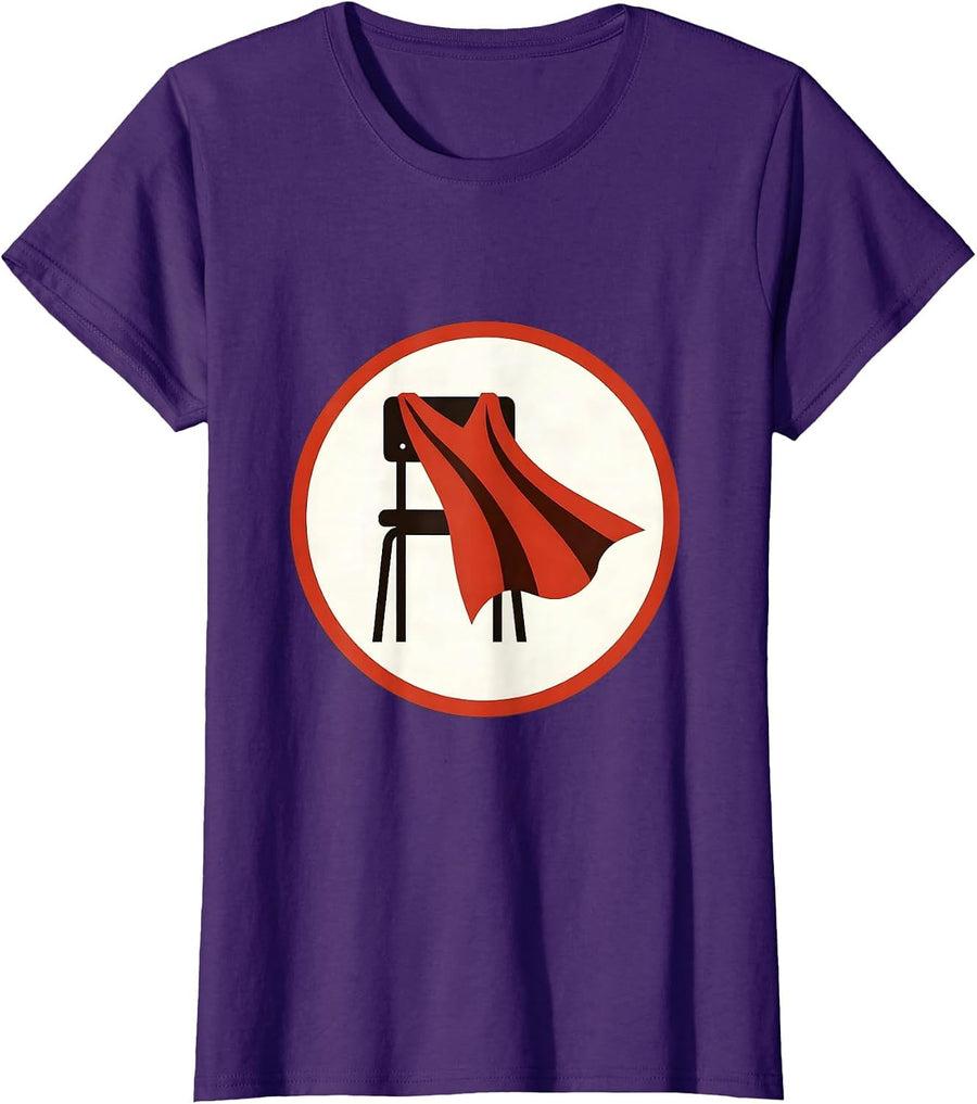 Women's Sped Teacher Superhero Cape Classroom Chair T-Shirt - Purple
