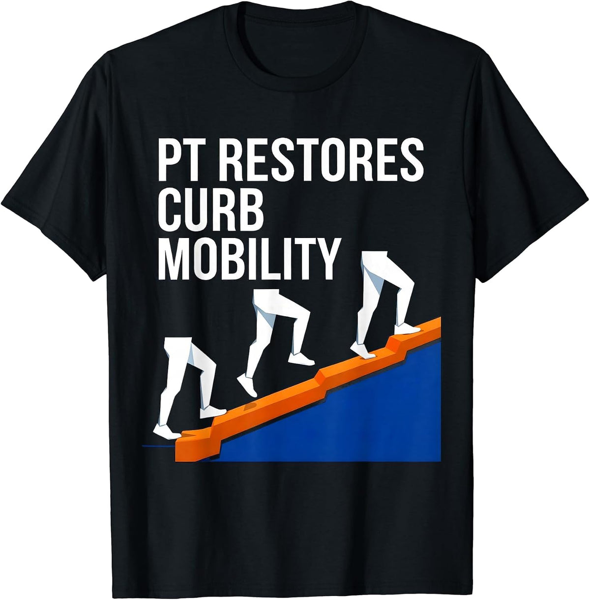 Men's PT Restores Curb Mobility Geometric Physical Therapist Gift T-Shirt - Black