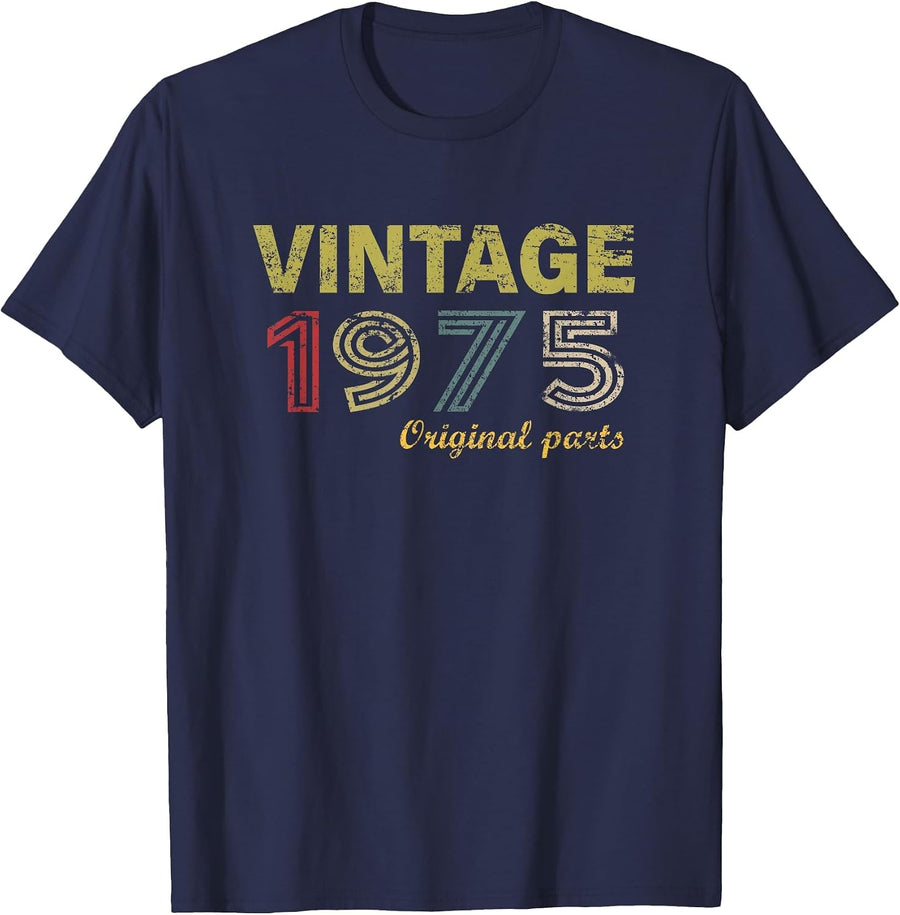 Vintage 1975 Cool 50 Year Old Bday Men Women 50th Birthday T-Shirt - Navy Blue