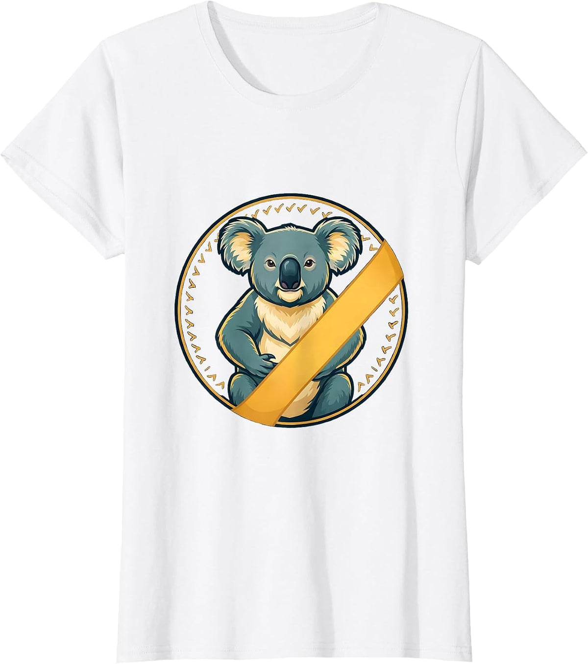 Koala Badge Animal Lover Humor T-Shirt - White