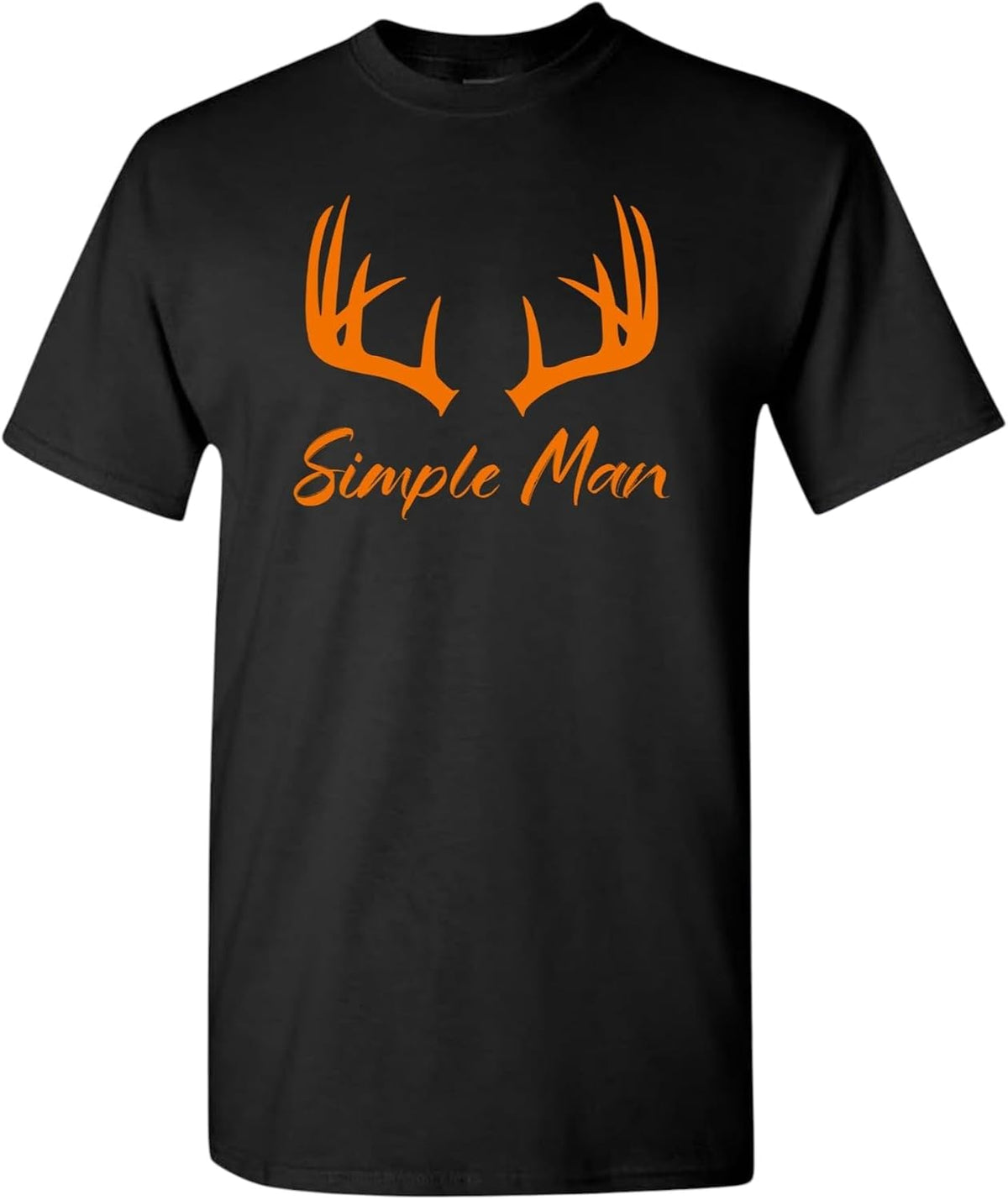 Simple Man Unisex Graphic Logo T-Shirt Rustic Outdoorsmen Deer Hunting Design for Men Country Lifestyle Apparel - Black