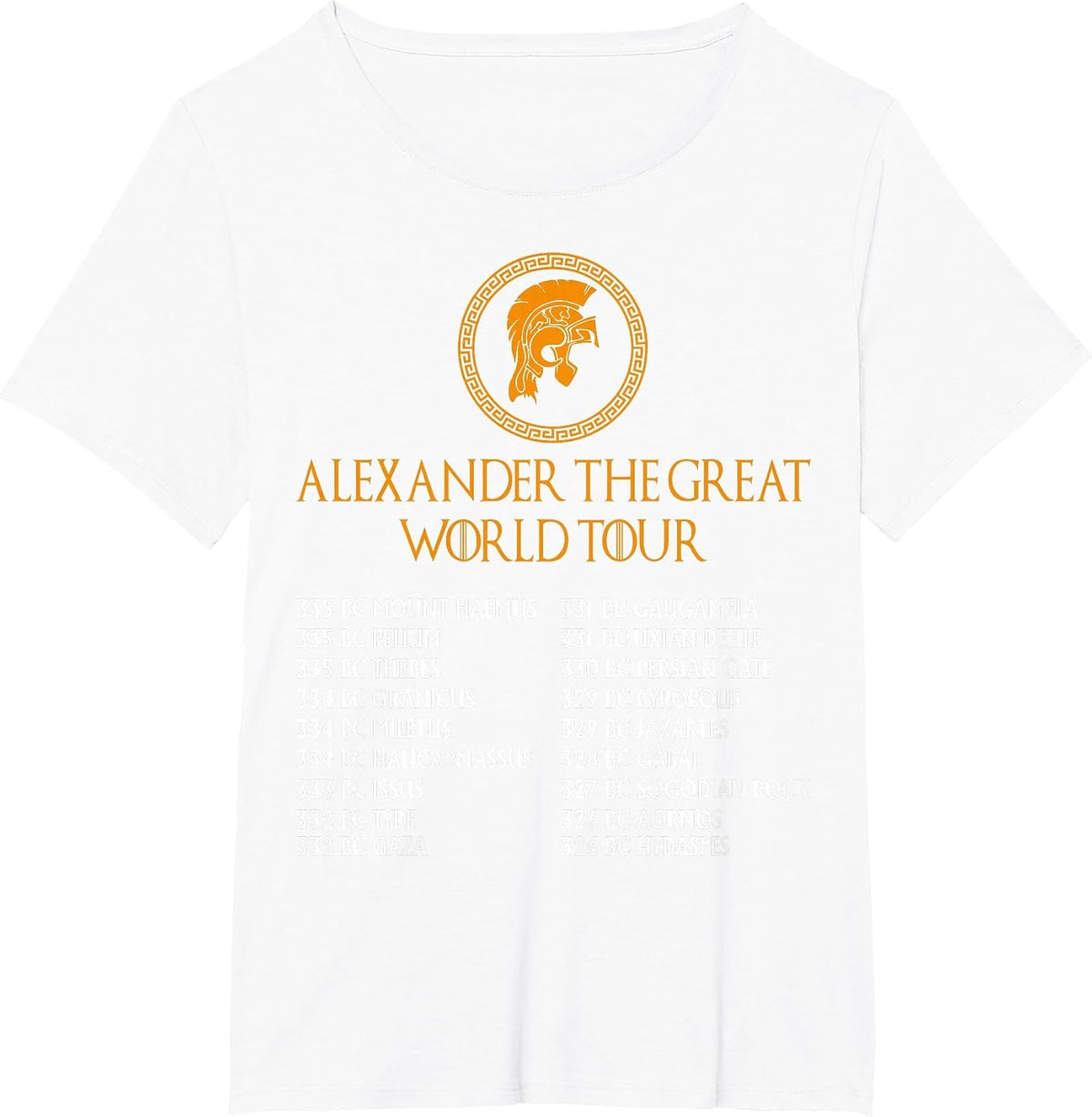 Ancient Greek History, Alexander The Great World Tour T-Shirt - White