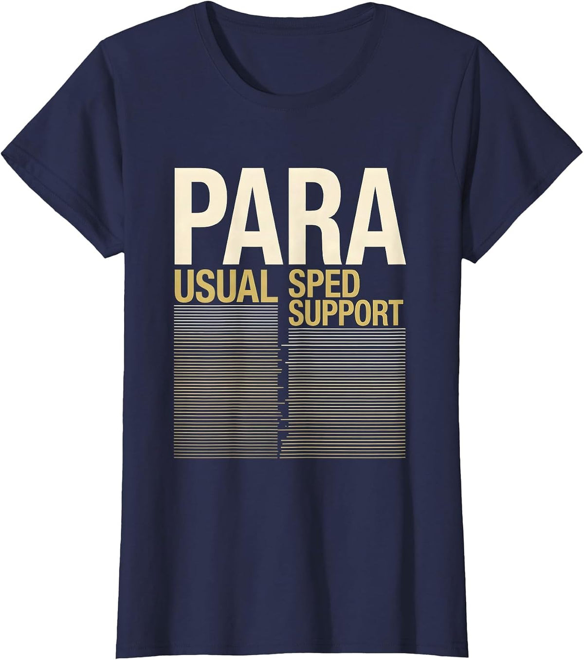 Women's Para Usual SPED Support Funny Paraprofessional Teacher Aide T-Shirt - Navy Blue