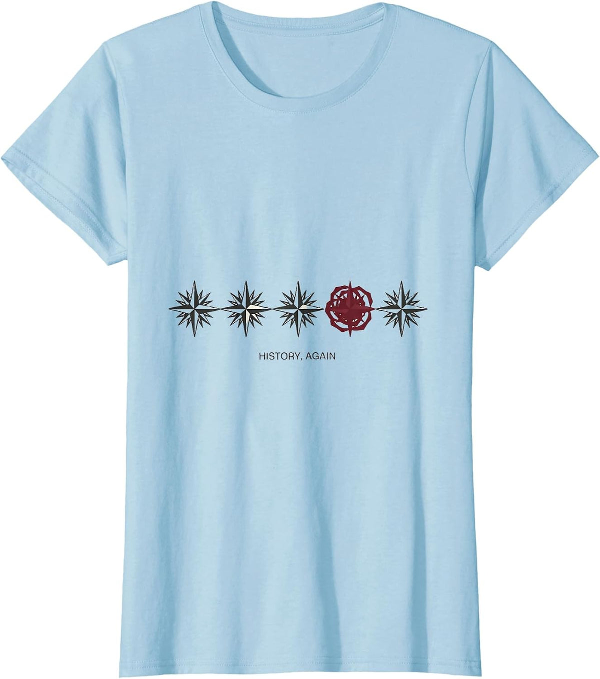 History Again Minimalist Funny History Teacher Gift T-Shirt - Baby Blue