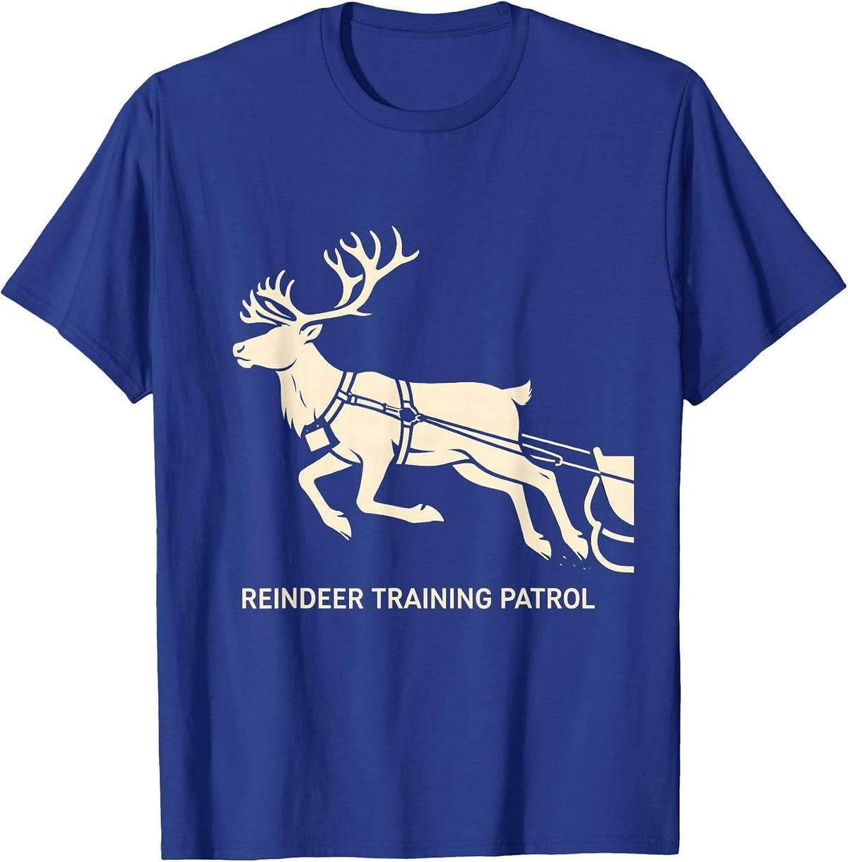 Men's Reindeer Training Patrol Funny Christmas Running Runner Gift T-Shirt - Royal Blue