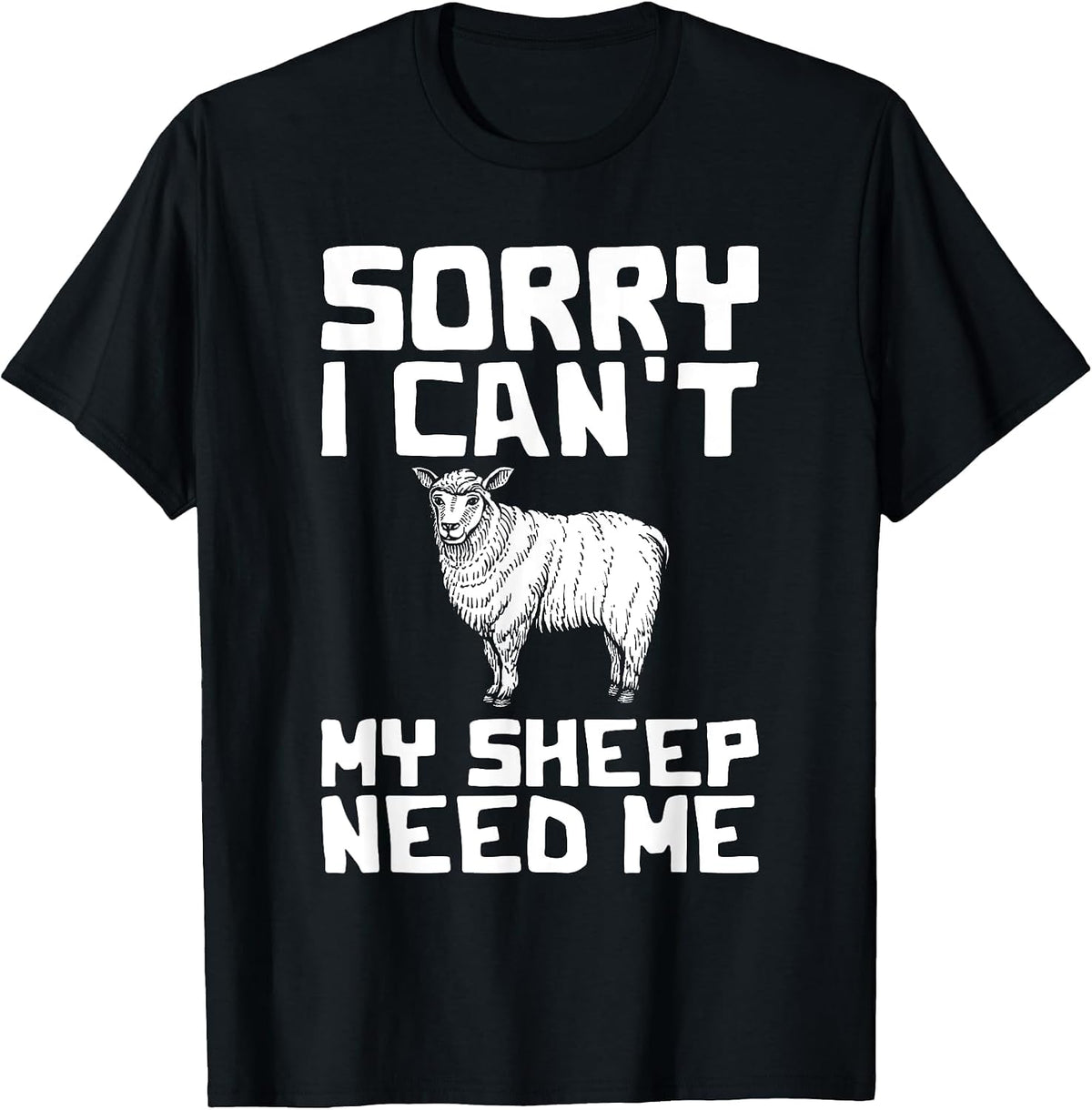 Funny Sheep Design for Farmers and Sheep Lovers T-Shirt - Black