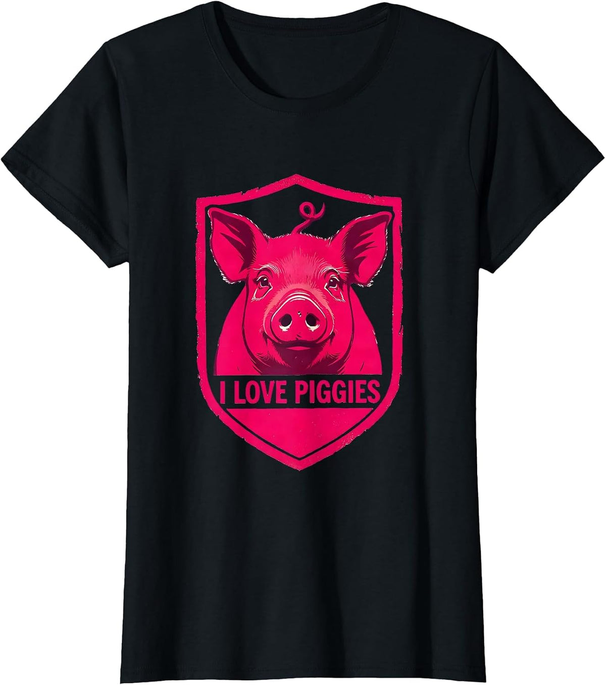 I Love Piggies Cute Pig Farm Animal Lover Humor T-Shirt - Black