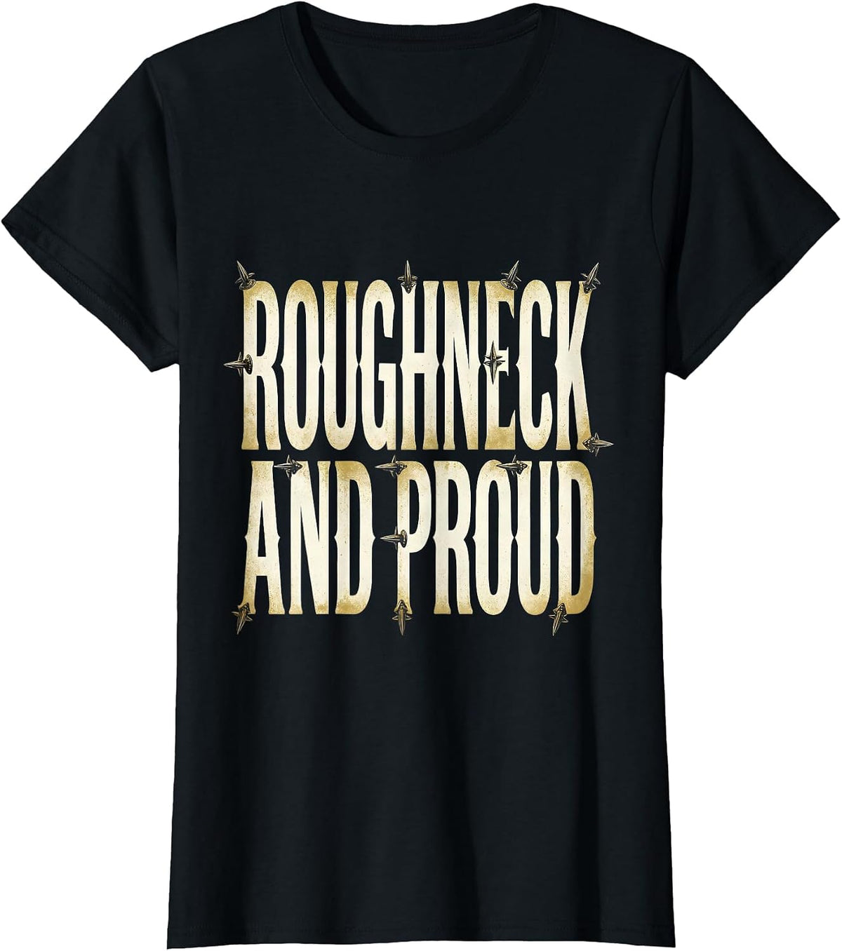 Roughneck and Proud Cowboy Graphic Design T-Shirt - Black